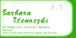 barbara klenoczki business card